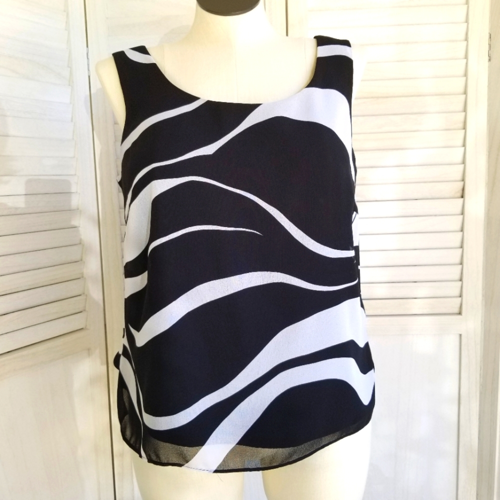 Dana Kay Black & Gray Tank Shell Top Size 14W
